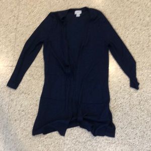 Navy blue knit cardigan